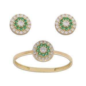 Sortija oro 18kl circulo verde