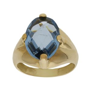 Sortija oro 18kl – piedra azul