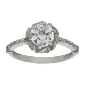 Sortija oro blanco 18kl circonitas