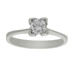 Sortija oro blanco 18kl circonita