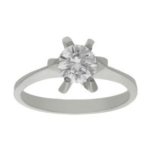 Sortija oro blanco 18kl circonita