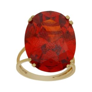 Sortija oro 18kl – piedra paparaya