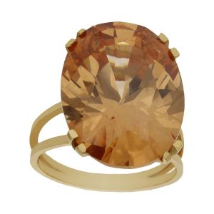 Sortija oro 18kl – piedra champan