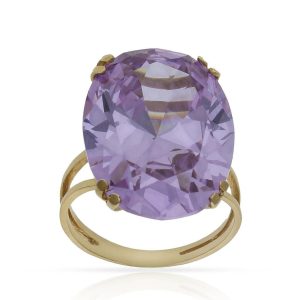 Sortija oro 18kl – piedra malva