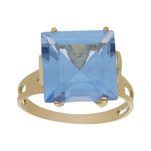Sortija oro 18kl – piedra azul
