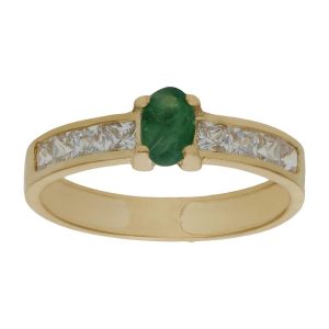 Sortija oro 18kl esmeralda fina