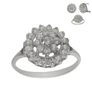 Sortija oro blanco 18kl circonitas