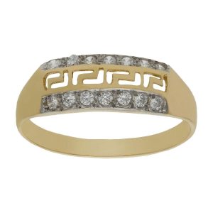 Sortija greca oro 18kl circonitas