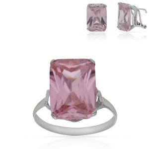 Sortija oro 18kl piedra rosa