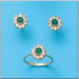 Sortija oro 18kl crisopal verde