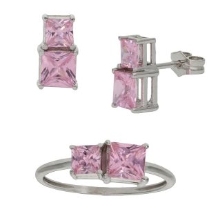 Sortija oro blanco 18kl rosa