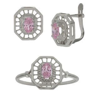 Sortija oro blanco 18kl rosa