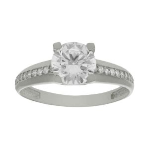 Sortija oro blanco 18kl circonitas