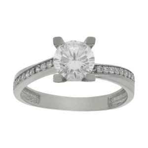 Sortija oro blanco 18kl circonitas