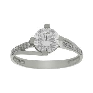 Sortija oro blanco 18kl circonitas