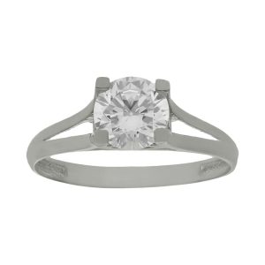 Sortija oro blanco 18kl circonita