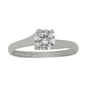 Sortija oro blanco 18kl circonita