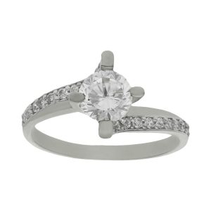 Sortija oro blanco 18kl circonitas