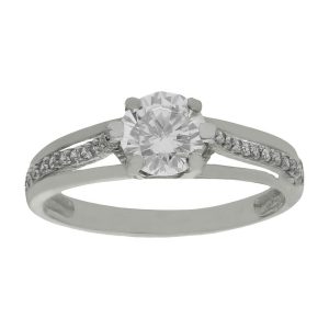 Sortija oro blanco 18kl circonitas