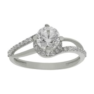 Sortija oro blanco 18kl circonitas