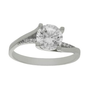 Sortija oro blanco 18kl circonitas