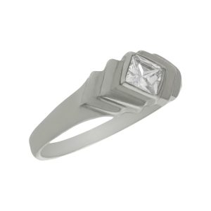 Sortija oro blanco 18kl circonita
