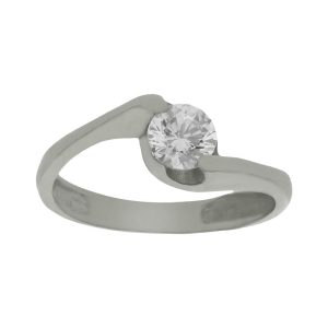 Sortija oro blanco 18kl circonita