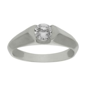 Sortija oro blanco 18kl circonita