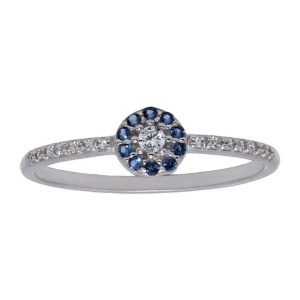 Sortija oro blanco 18kl – color azul