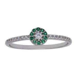 Sortija oro blanco 18kl – crisopal verde