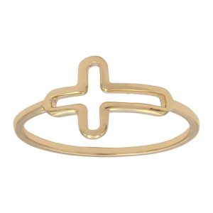 Sortija cruz oro 18kl