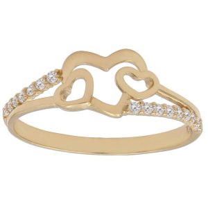 Sortija oro 18kl circonitas corazones
