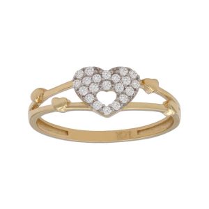 Sortija oro 18kl corazon circonitas