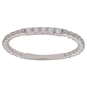 Sortija oro blanco 18kl bolas circonitas