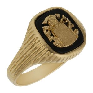 Sello oro 18kl escudo onix