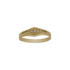 Solitario oro 18kl tresillo bebe