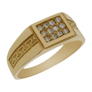 Solitario oro 18kl greca