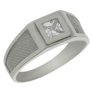 Solitario oro blanco 18kl