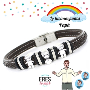 Pulsera plata Eres un Padre genial Dos niños 9109489