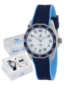 Reloj Marea Azul y Blanco Niño Analógico y Auriculares B35361/1