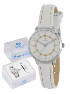 Pack Reloj para Niña comunión de acero Marea B41363/3