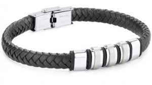 Pulsera de piel y acero para hombre colección Rocosas
