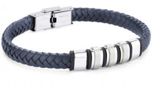 Pulsera de piel y acero para hombre colección Rocosas