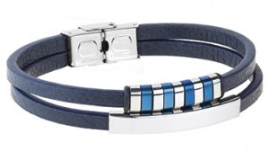 Pulsera de piel y acero para hombre colección Caúcaso