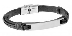 Pulsera de piel y acero para hombre colección Alpes