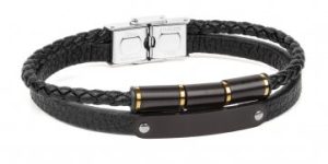 Pulsera de piel y acero para hombre colección Andes