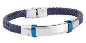 Pulsera de piel y acero para hombre colección Byrranga