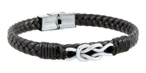 Pulsera de piel y acero para hombre colección OGO