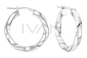 Par argollas plata de ley, tipo rizo 20X4mm IV1358920PL