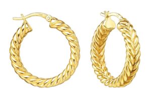 Par argollas plata dorada trenza doble IV14071DO